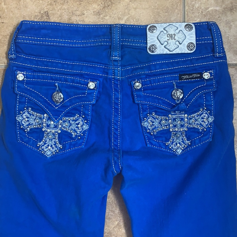 RARE blue kids Miss Me blingy jean capris
